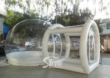 Outdoor transparent inflatable camping bubble tent with frame tunnel entrance